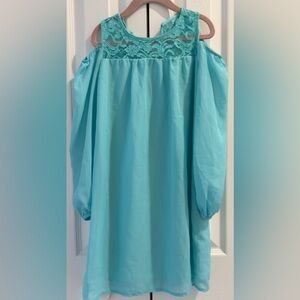 Kids Casual Dress in Aqua Blue